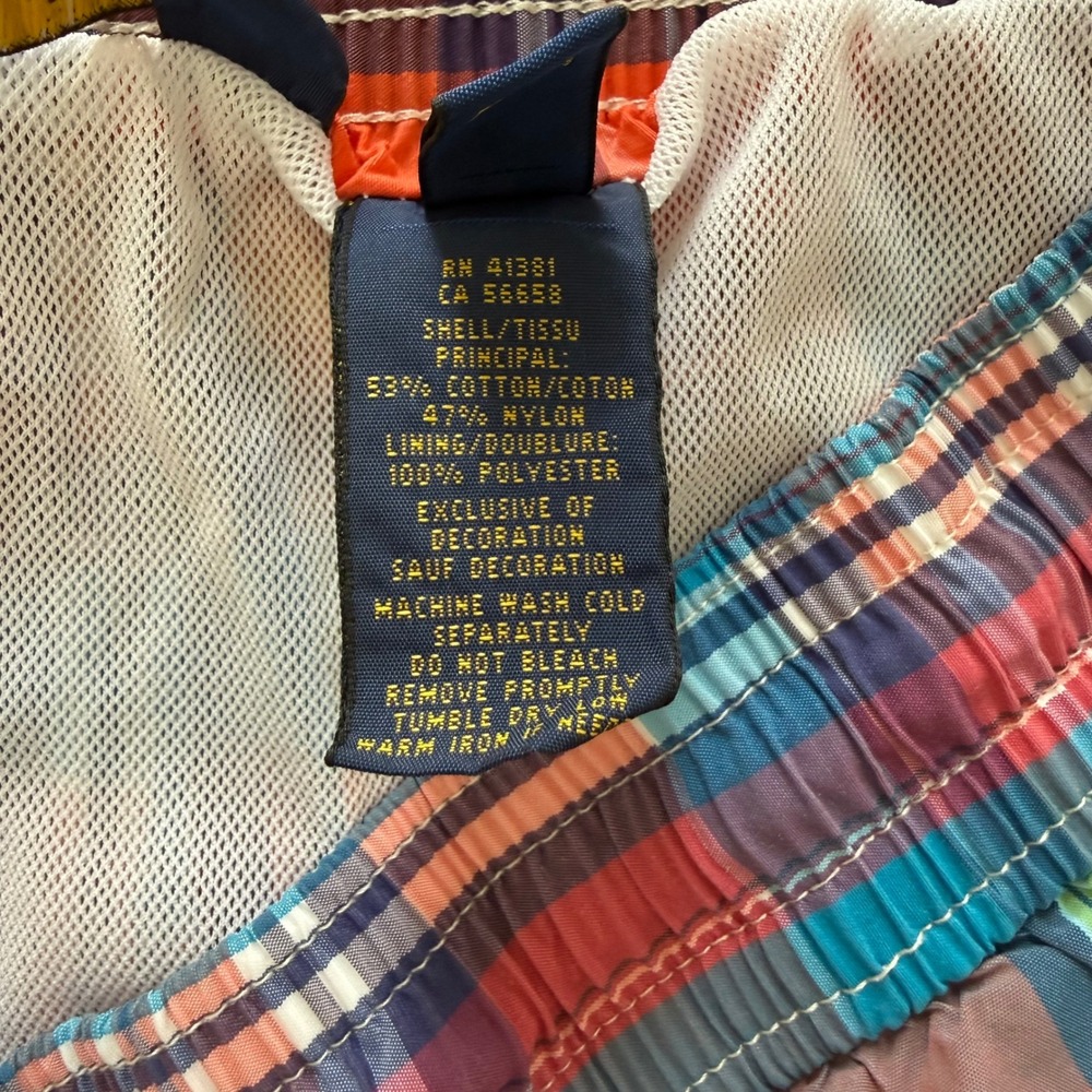 Polo Ralph Lauren Mens XXL Plaid Swim Trunks Multi Color Madras Mesh Lined Pony - Picture 5 of 9